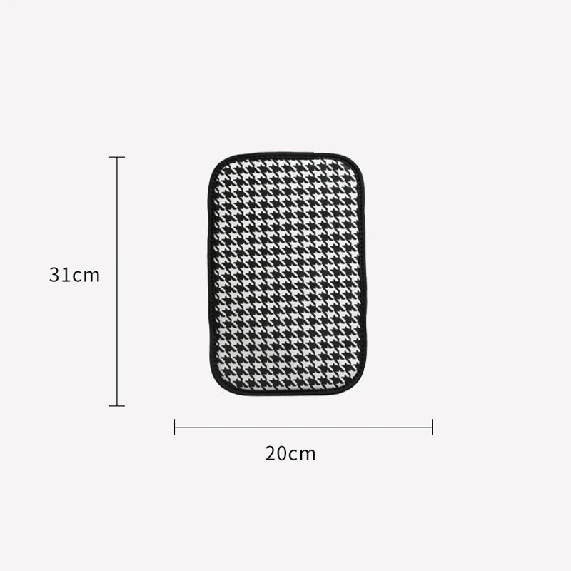 Universal Car Armrest Box Cover Pad Houndstooth Decoration Car interior Protector for Arm Support