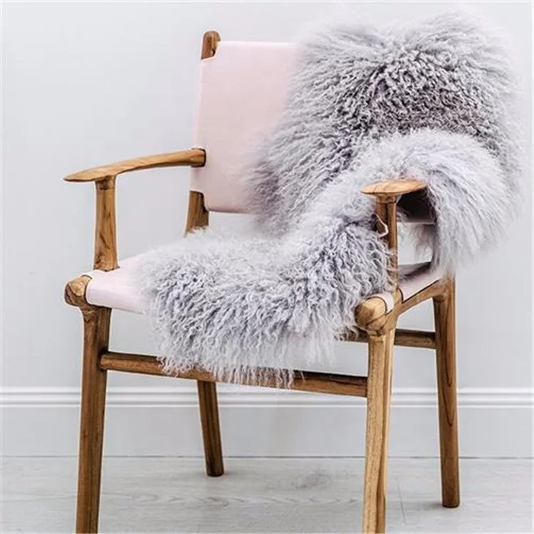 Long Soft Wool Fully Machine Washable Colorful Sheepskin Rug Fur China Supplier Colorful Single Pelt 5-8cm Natural Plate 90*60cm