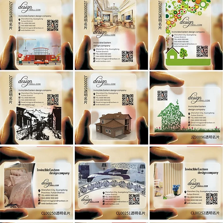 Manufacturer Wholesale Custom Pvc Plastic Business Card Printing Free Design Transparent Plastic Business Cards With logo