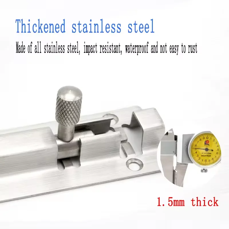 Heavy Duty Stainless Steel 304 Door Bolt For Metal Door Wooden Door Square Latch Lock 8 Inches