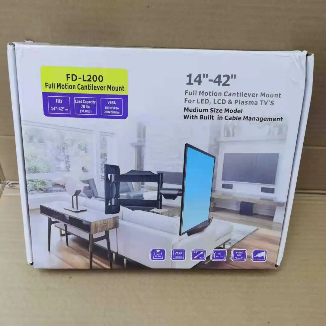 OEM Full Motion 200x200 Vesa Tv Wall Mount Bracket Stand Fits 14 to 42 Inch Flat Screen Tv Mount