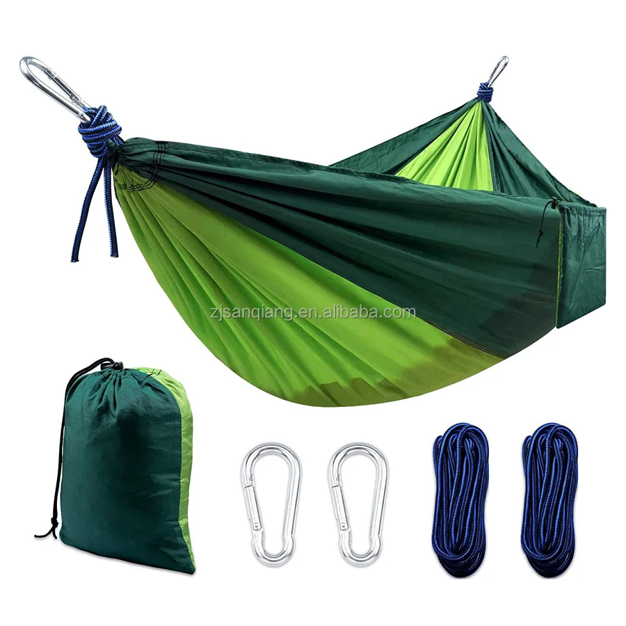 Outdoor Nylon 210T hammock Camping parachute Hammock with tree straps