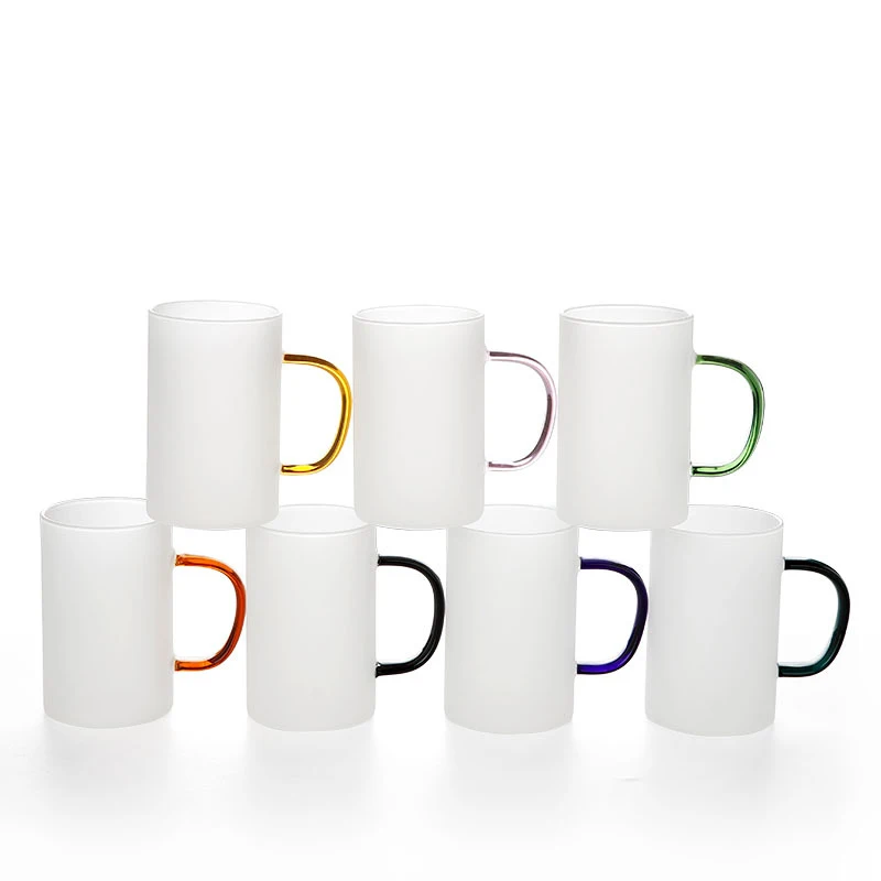 Coffee juice mug wholesale custom simple high borosilicate glass home straight transparent tea office anti-mixing color
