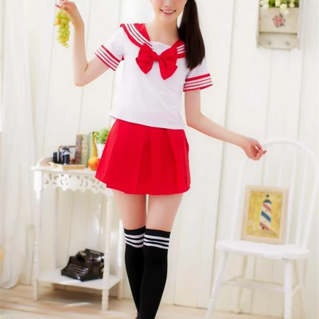 Sexy Costume Schoolgirl School Uniform Erotic Naughty Lingerie Fancy Sissy Outfits Schoolgirl Skirt Dress