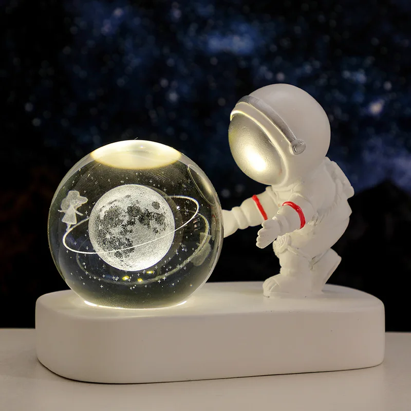 Kanlong USB Kids Room Decor Gift 3D Starry Sky Milky Way Moon Crystal Ball Night Light