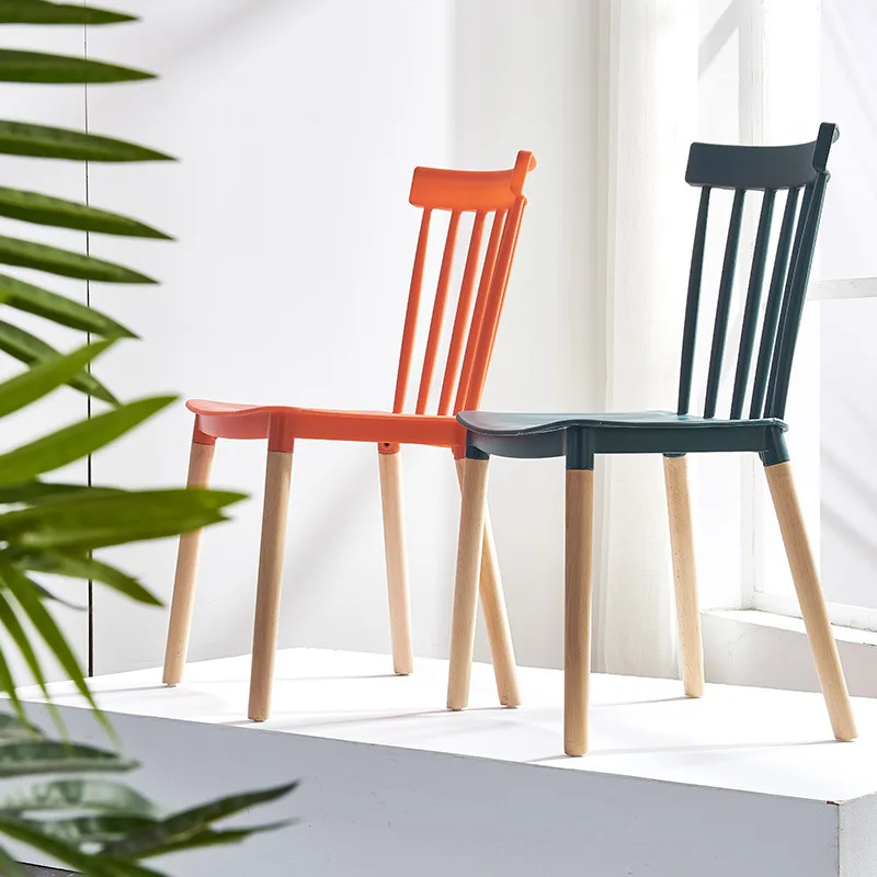 Cheap High Quality Modern  Restaurant Furniture Upholstered Silla Tulip Wooden Legs Plastic Dining Chair For Living Room