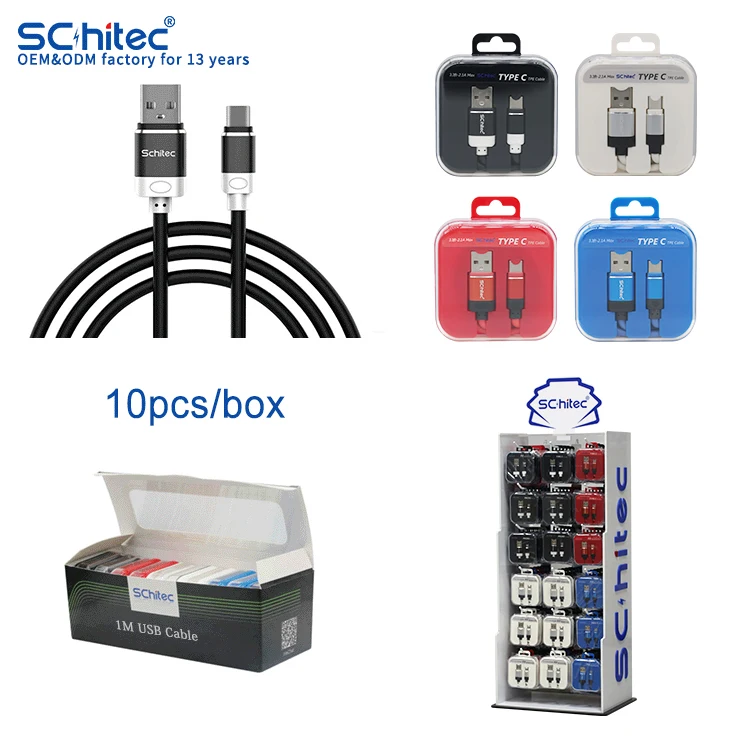 Manufacturer USB Charging Cable TPE case Metal Housing Micro Type C Cable For phone and ipad