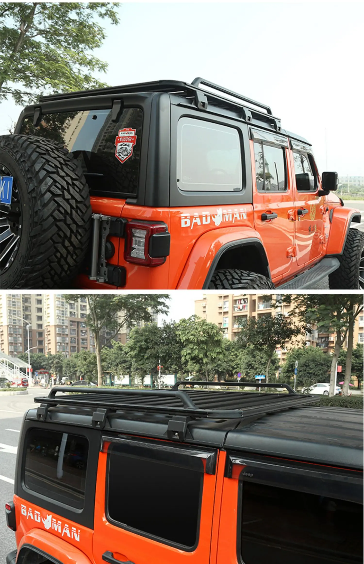 Jeep Custom Stainless Steel Top Roof Cargo Carrier Black Powder Coating Car Roof Rack Basket for Jeep Wrangler