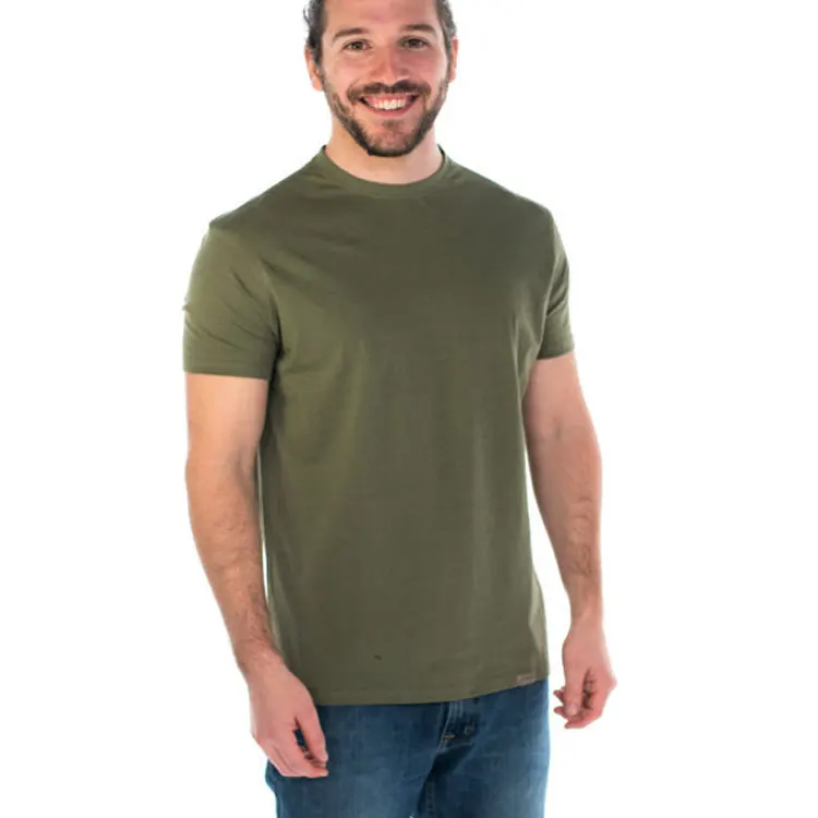 
Short Sleeve Plain Pima Cotton Mens Thick T Shirt 
