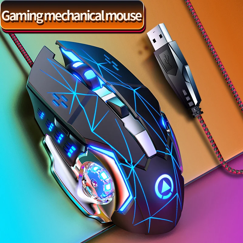 Wholesale Colorful luminescent mute smooth mouse G15 mechanical  wired rgb gaming mouse for PC