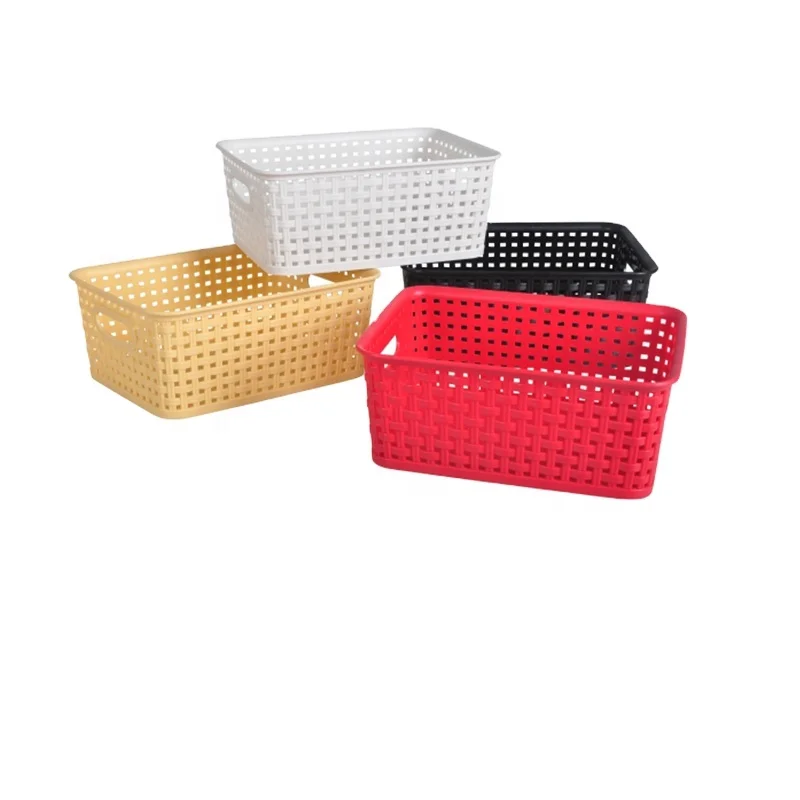 Plastic Basket Weaving Organizer Container Baskets Storage Container Box For Home