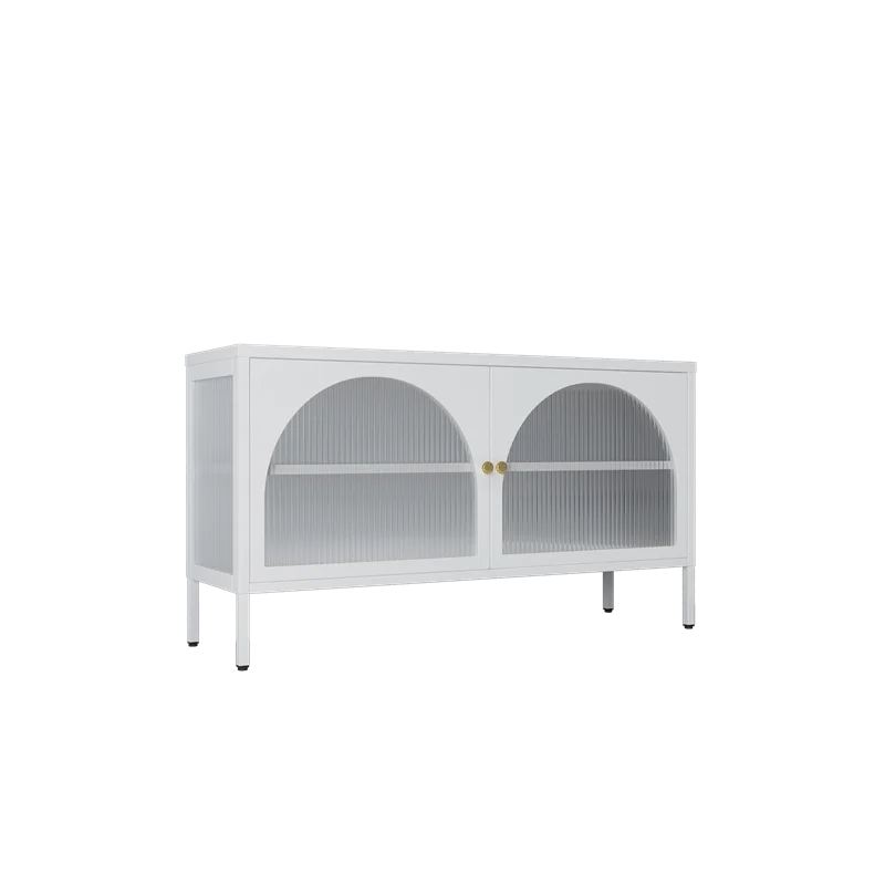 2021 Factory New Design Household Metal Gass Door Sideboard Home Furnture Steel Sideboard for Kitchen