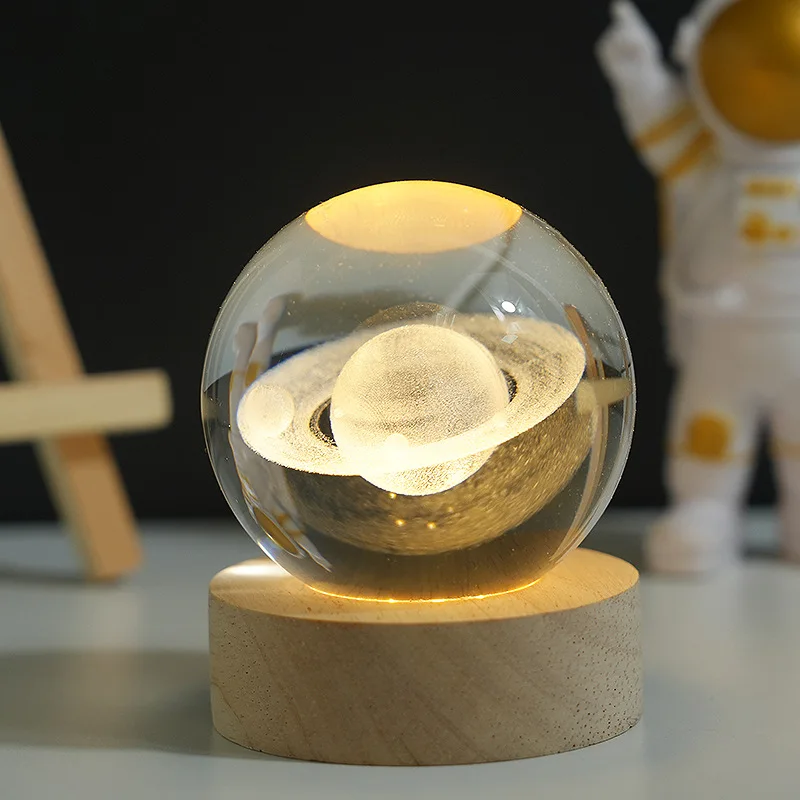 Новейские креативные подарки 3D лампа с хрустальным шаром прозрачный съемный светящийся хрустальный шар светодиодный ночник