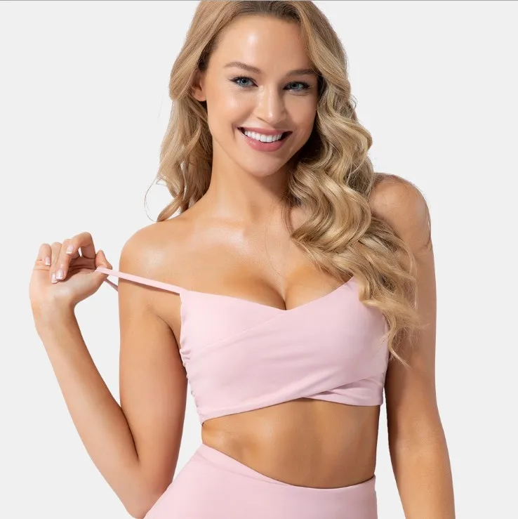 2021 New style yoga wear womens solid color sports bra quick-drying running top