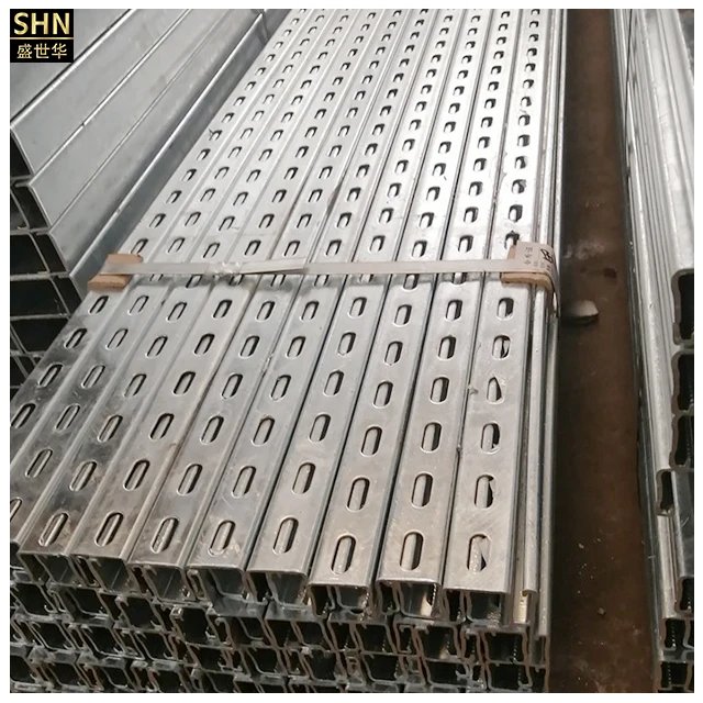 Common c channel sizes deep cold pressed steel 12 foot perforated unistrut hole size pre galvanized metal channel with holes