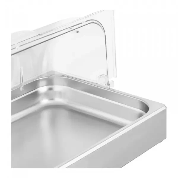 Full Size Buffet Set Stainless Steel Holder Food display stand counter  with Lid for Transparent Plastic Bakeware with Pan