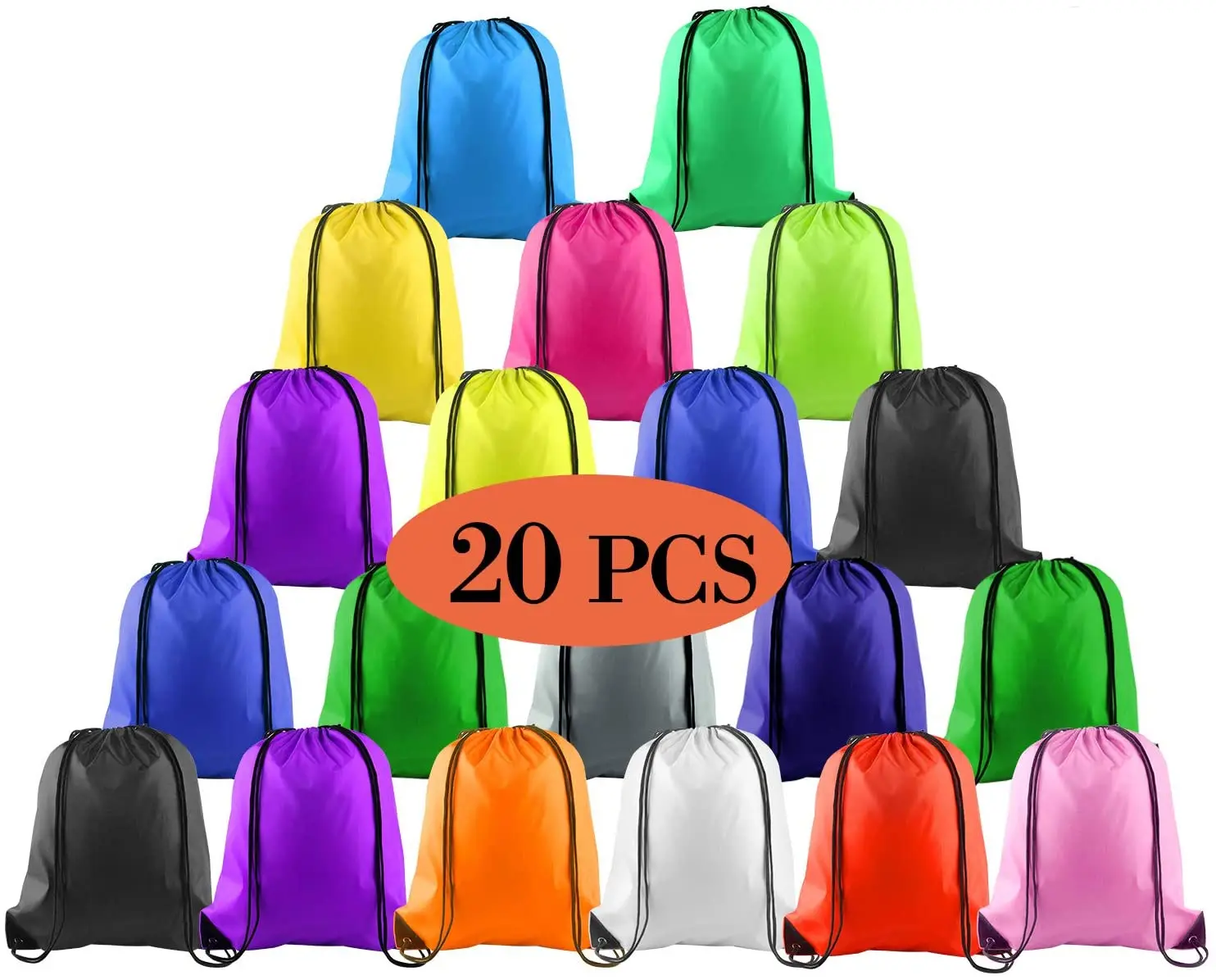 Drawstring backpack shopping bag nylon waterproof bag for shopping sports yoga drawstring small backpack