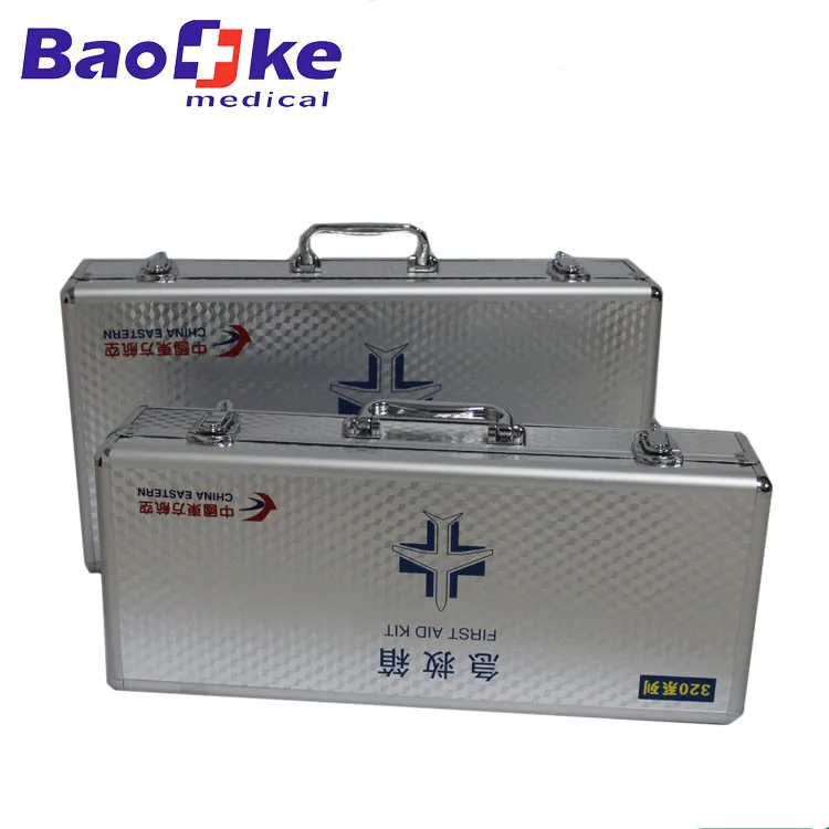 High Quality  Aluminium hard Carrying Medical Case, Portable metal First Aid Kit Box cabinet for airline emergency