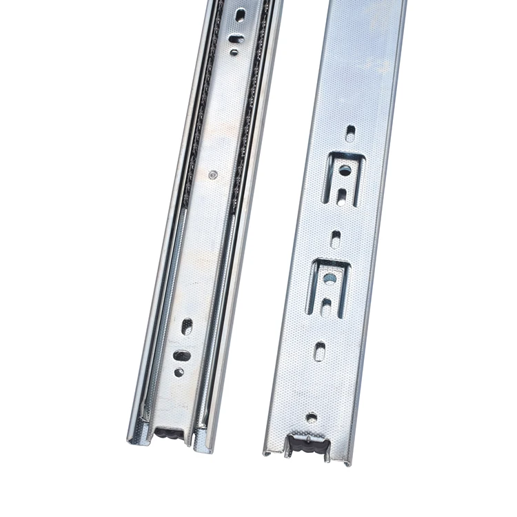 Furniture Telescopic Channels Ball Bearing Slide 45mm Width Drawer Full Extension 3 Fold