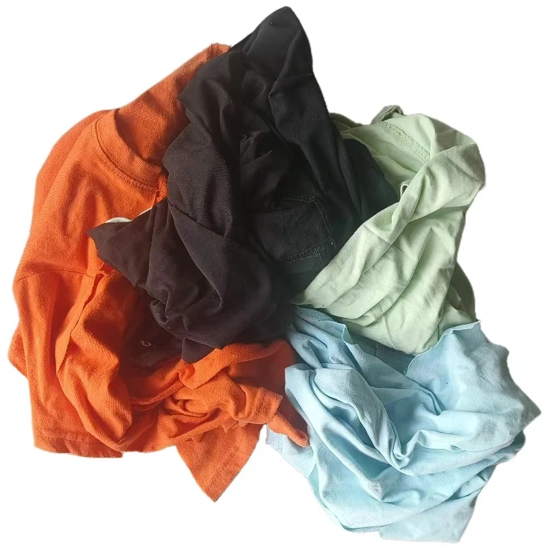 Rags Coloured Cotton 10kg Bale black color wiping waste used industry mix custom black cotton rag Cotton Hosiery Rags