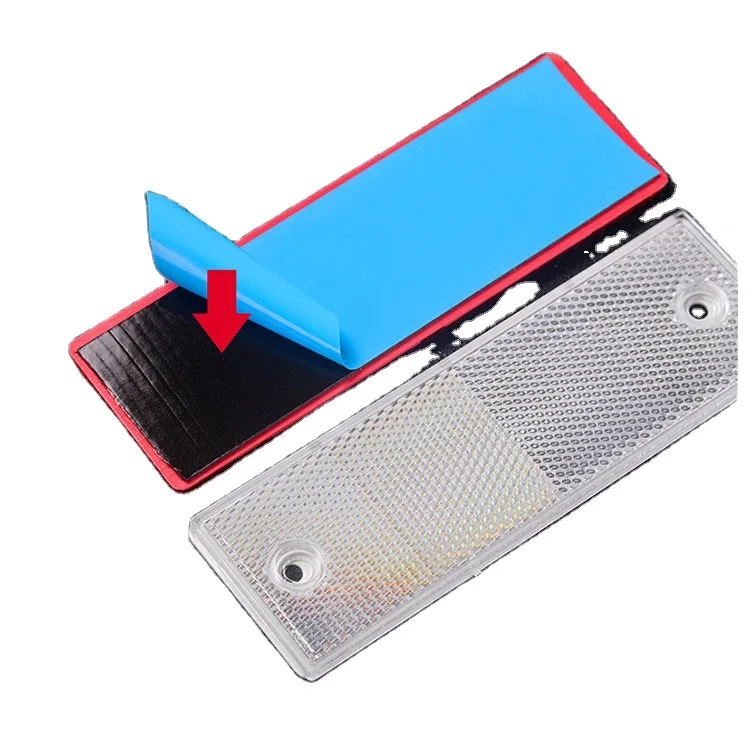 High Visibility Rectangular Highway Safety Truck Reflector Prismatic Adhesive Plastic Sheet with Printable Feature and Screws