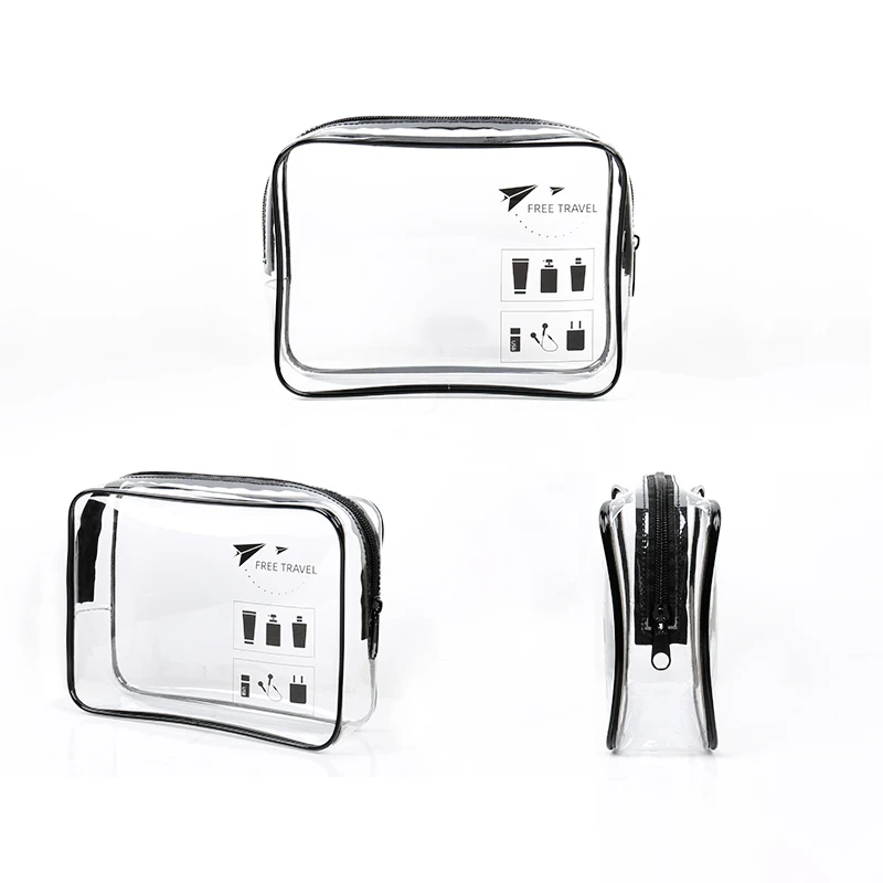 factory wholesale waterproof clear makeup bag travel cosmetic bag organizer with custom logo