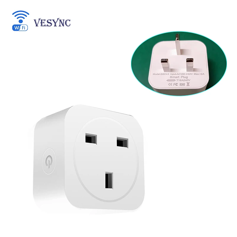 UK Plug Tooya BSD43 VeSync wifi mesh no energy monitor 16a esp series tasmota firmware custom smart power socket