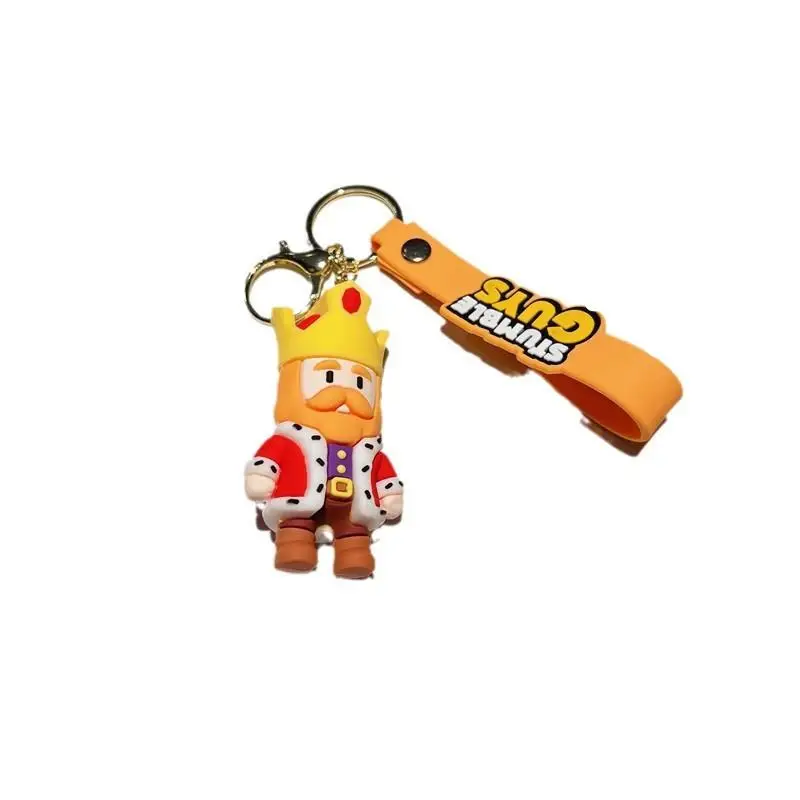Xinxing Game Stumble Guys Rubber Keychain Cartoon King Banana Man Doll Pendant Bag Pendant Children Toy Friend Birthday Gift