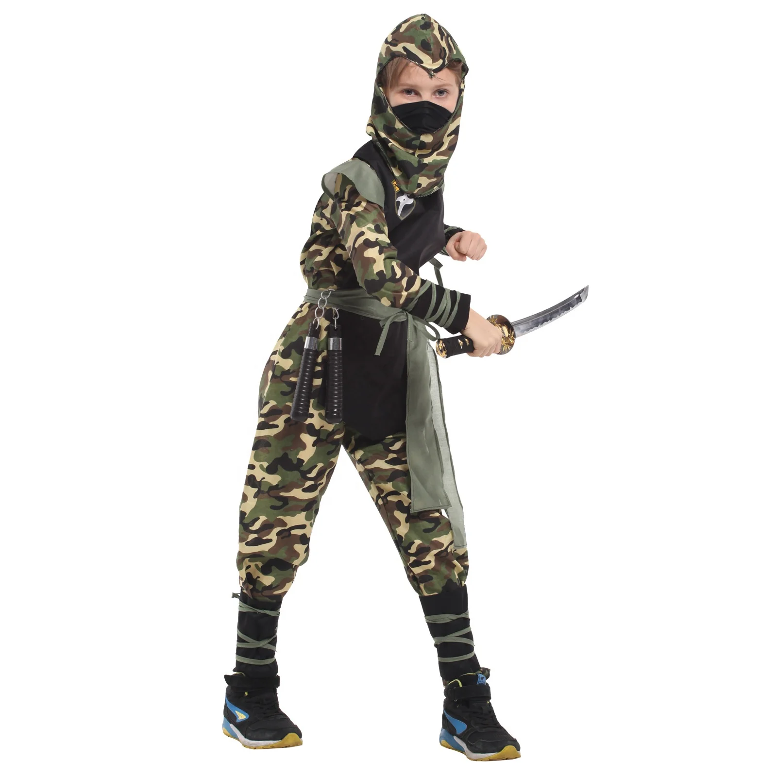 Boys Halloween Anime Costume Kids Ninja Cosplay Superhero samurai warr Set Boys Ninja Costume