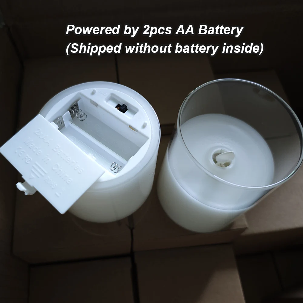 Battery Operated Candle Light Moving Wick Flickering Pillar Led Candles In Clear Glass Remote With Artificial Flame