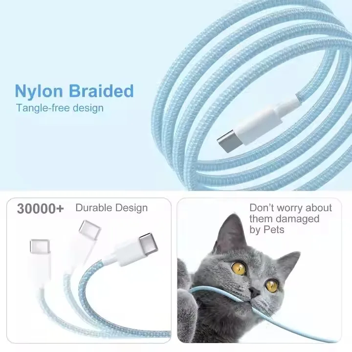 High Quality 60W Usb C To Type C Data Charging Type C Cable For Iphone 15 Pro Max