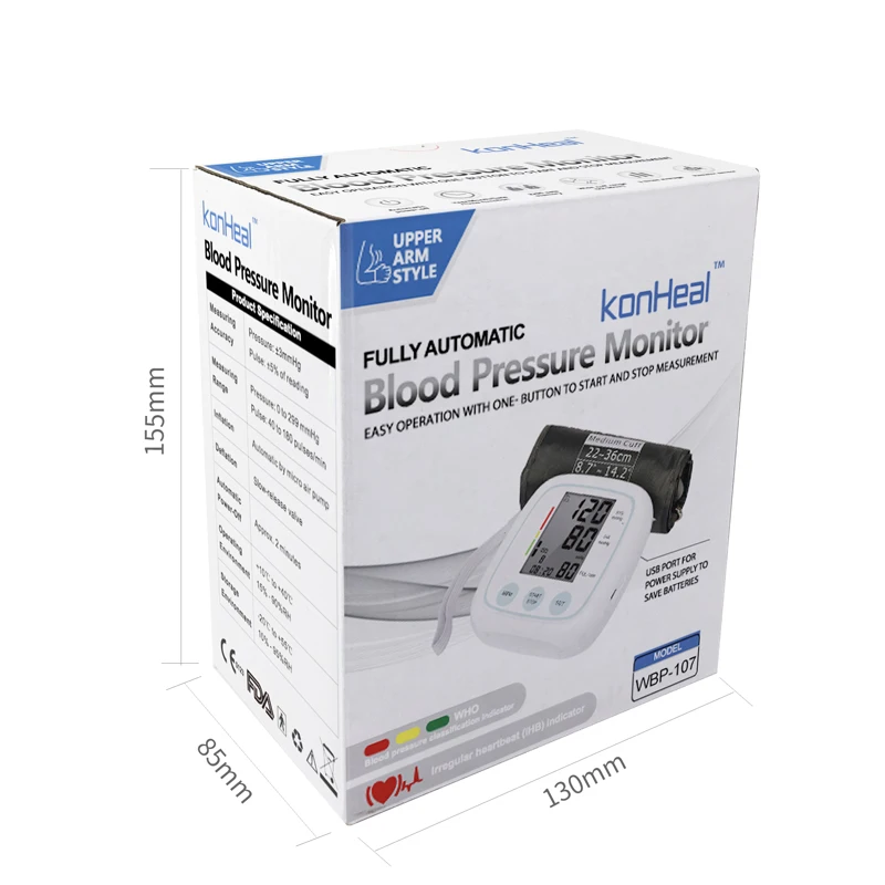 Konheal manufacturer digital bp machine sphygmomanometer bp monitor household electronic upper arm blood pressure monitor