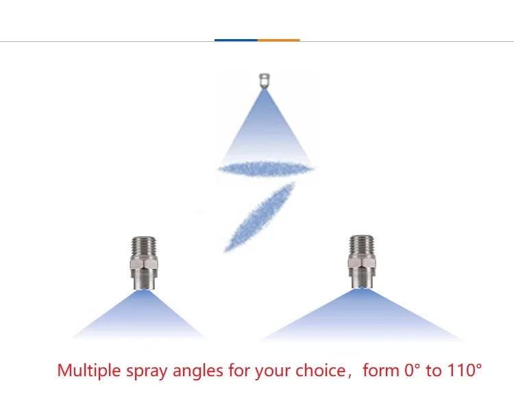 High quality Stainless Steel Industrial Low Pressure Water Jet Full Cone Spray Nozzle for Dust Suppression