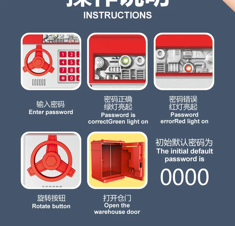 Intelligence Cash Box Piggy Bank Money Fingerprint ATM Machine For Children Digital Coins Cash Saving Safe Deposit Toy Kids Gift