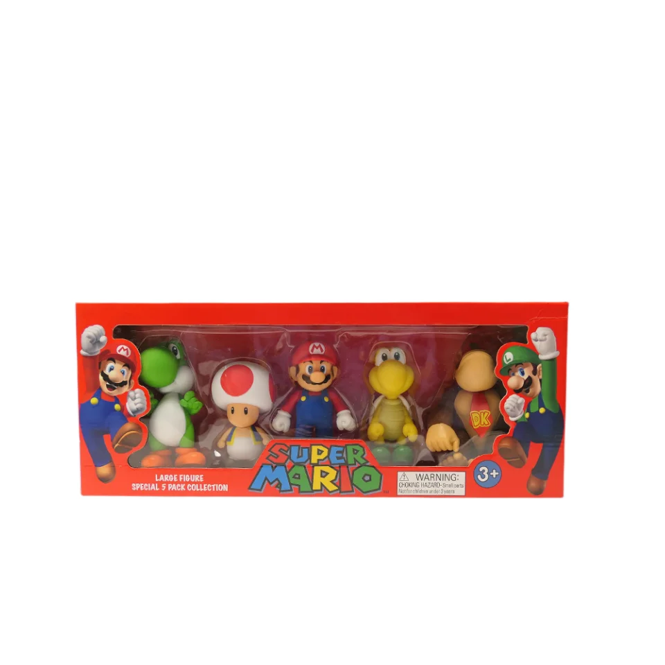 HWA 101947 5.5inch SuperMario Super Game Characters Mario Daisy Yoshi Wario Cake Toppers PVC Figurines Toys with box