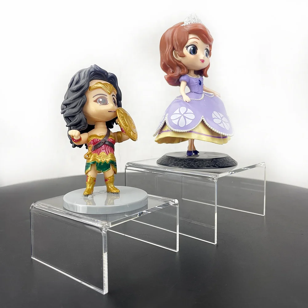 Boutique Display Stand Hot Bending Showcase Shelf for Figures Buffets Cupcakes Jewelry Display Stand Clear Acrylic Display Riser