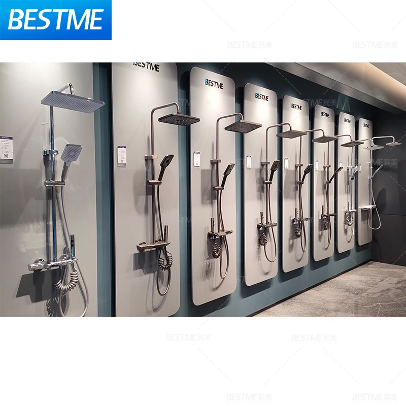 Gun Gray Bathroom Intelligent Piano Digital Display Faucet Shower Rainfall System Set Hot Cold 4 Functions Tap Shower Set