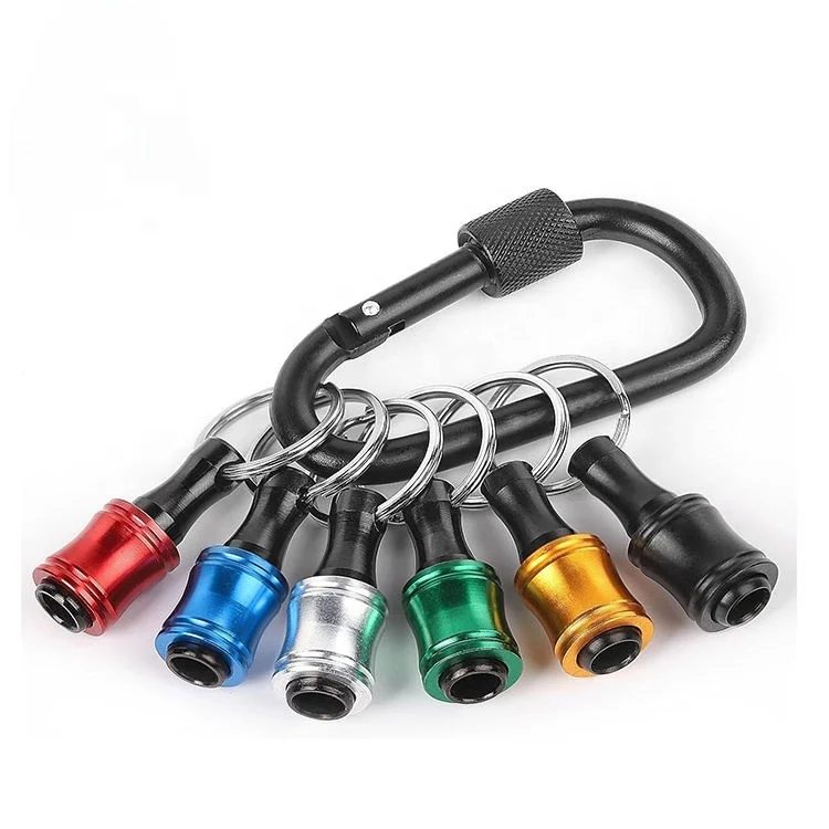 TGS 1/4 inch black aluminum hex handle batch head quick release sleeve three-slot extension pole key chain set