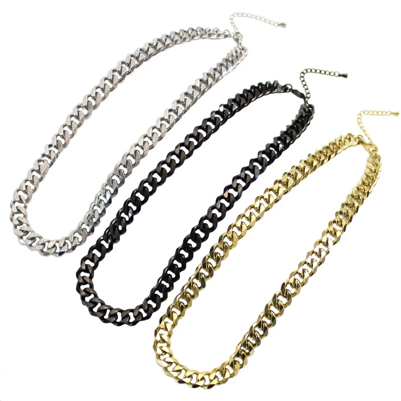 Personalized Chunky Cuban Link Chain Jewelry Necklace Stainless Steel Choker Chain Necklace for Men Jewelry White Gold Men Gift