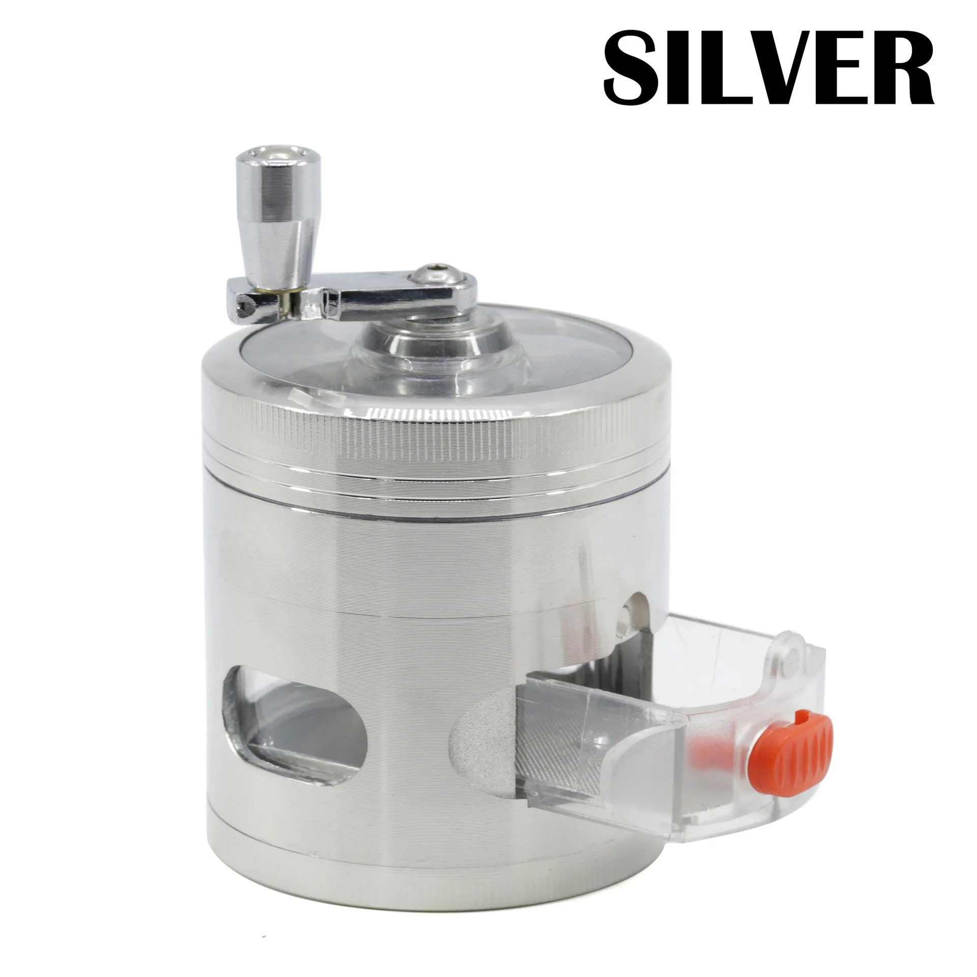 G-006 63mm Drawer Hand Crank Herb Grinder Crusher Smoking Accessory Zinc Alloy Dry Herb Grinder with Handle