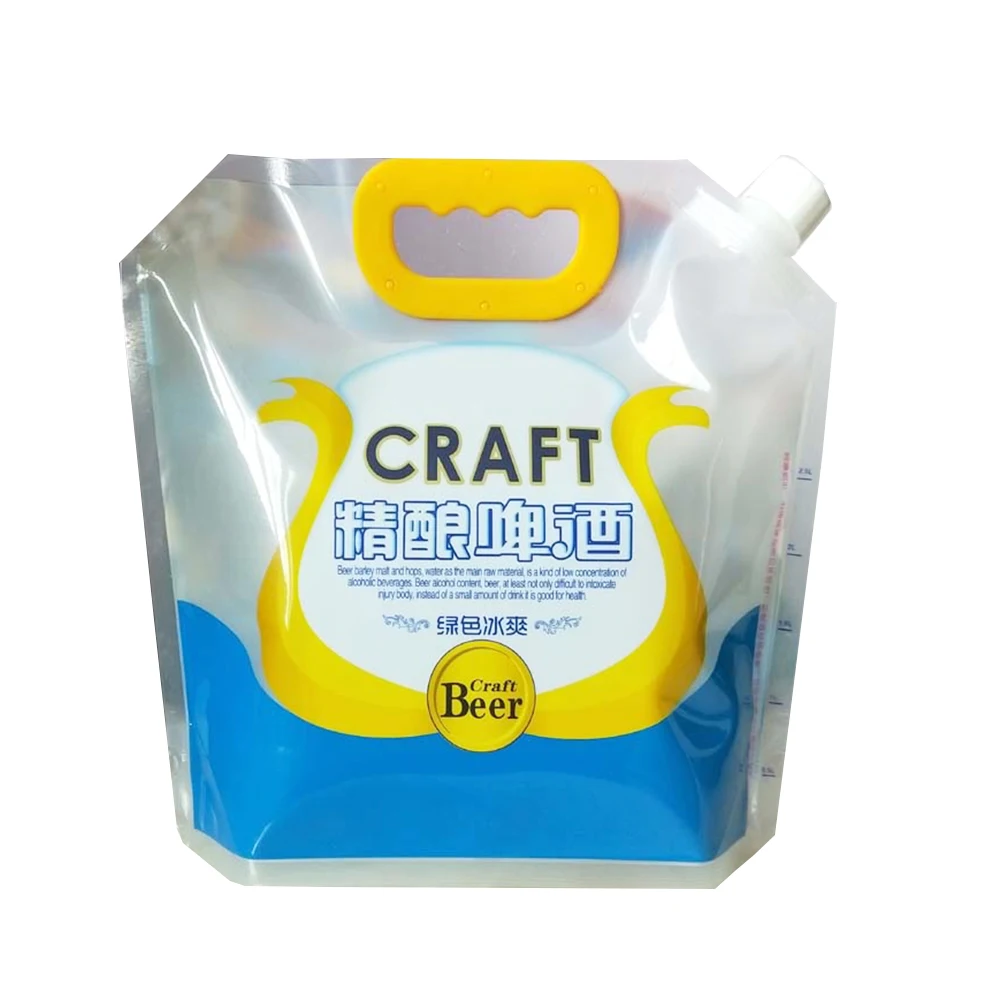 Large Capacity Stand Up Drinking Alkaline Kangen Foldable Water 5 Liters Bag With Handle Spout Pouch