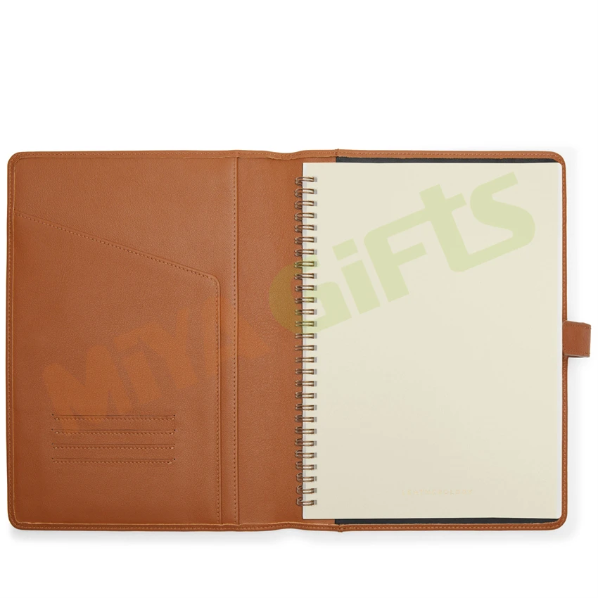 Custom A4 A5 B5 B6 leather crocodile pebble spiral notebook planner cover refillable wire o-binding journal agenda organizer