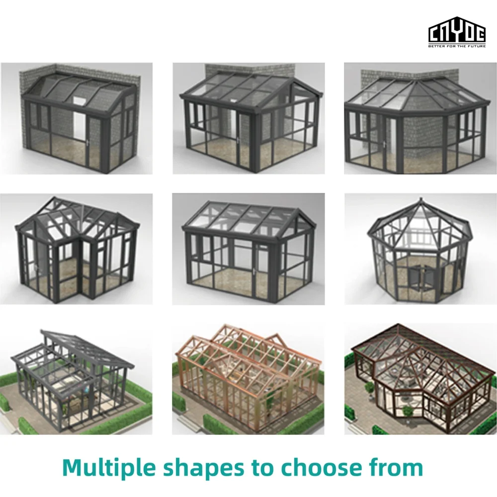 Hot Sale Luxury Prefab Conservatory  Aluminum Lowes Sunroom Solarium For Leisure