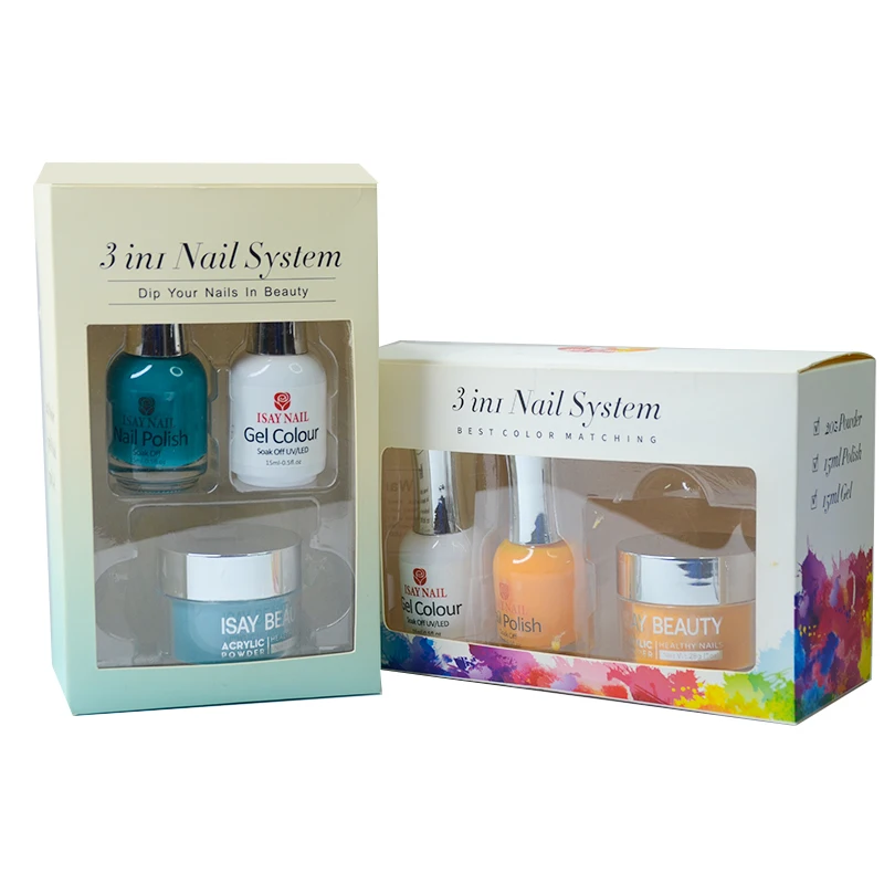 Wholesale Nail Gel Polish Perfect Color 3 In 1 Dip And Acrylic Powder UV Gel Nail Polish Set For Nail Salon