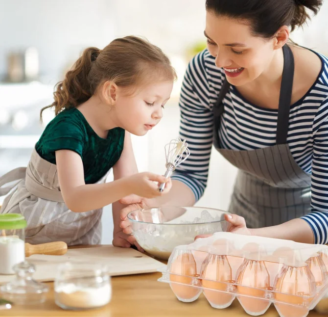 Plastic Egg Cartons Cheap Bulk, 1 Dozen Clear Egg Cartons for Chicken Eggs, Reusable Chicken Egg Tray Holders for Family Pasture