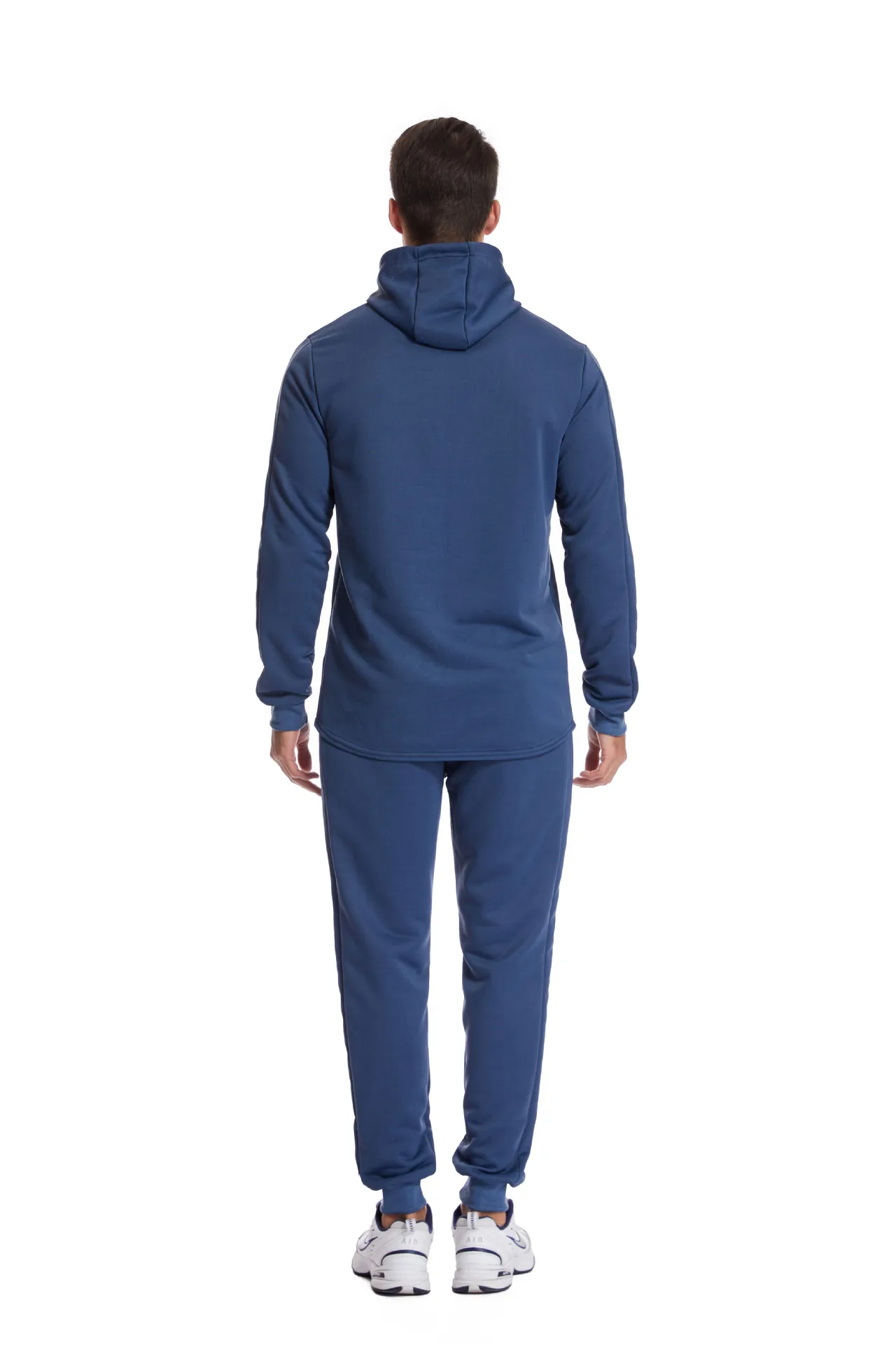 Custom Half Zipper Pullover Hoodie Sweatshirt Tapered Sweat Jogger Pants Set Polyester Solid Tracksuit training jogging wear