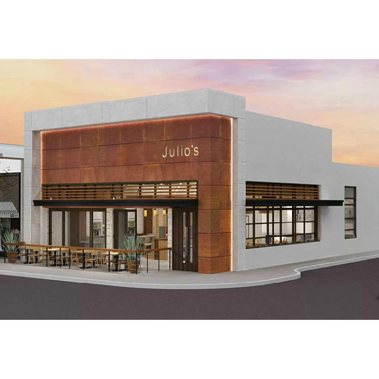 Customized low cost steel structure restaurant building