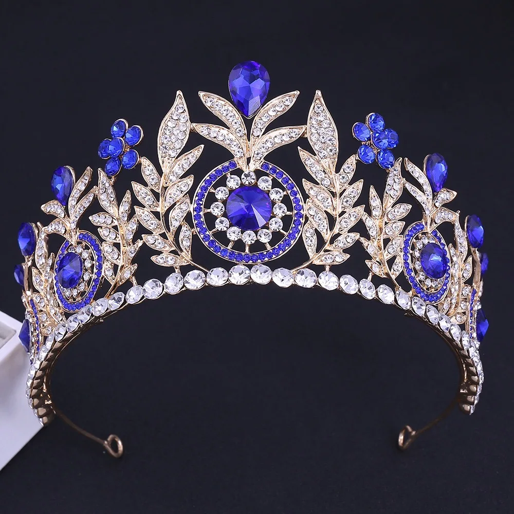 Wholesale Top Quality Vintage Baroque Queen Crown Luxury Crystal Rhinestone Royal Princess Tiara for Women Girls  Teens