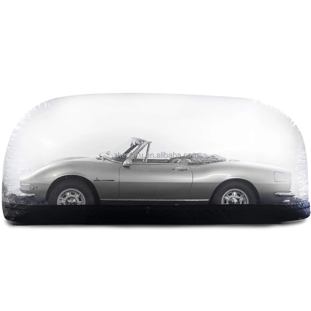 Zhengku transparent pvc Inflatable bubble car cover easy set out outdoor car shield garage