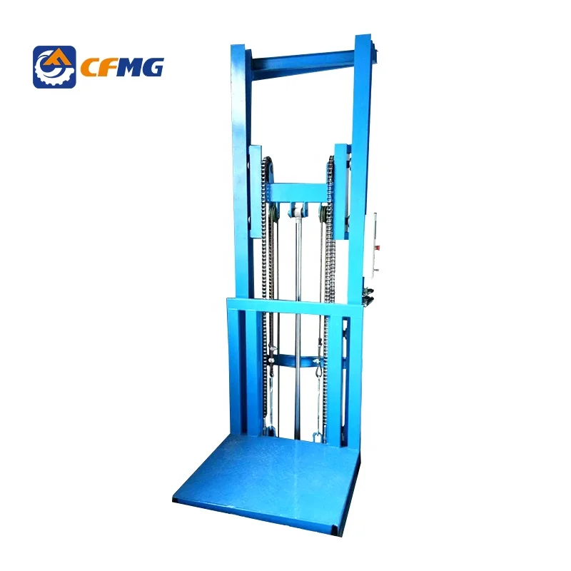 500kg load lifting height 4m hydraulic freight elevator guide rail cargo lift table for sale